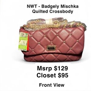 Burgundy Quilted Crossbody Bag